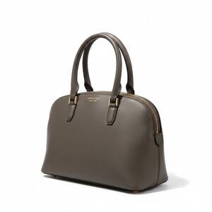 ✨ Henri Bendel Taupe Structured Dome Satchel Gold Hardware EUC